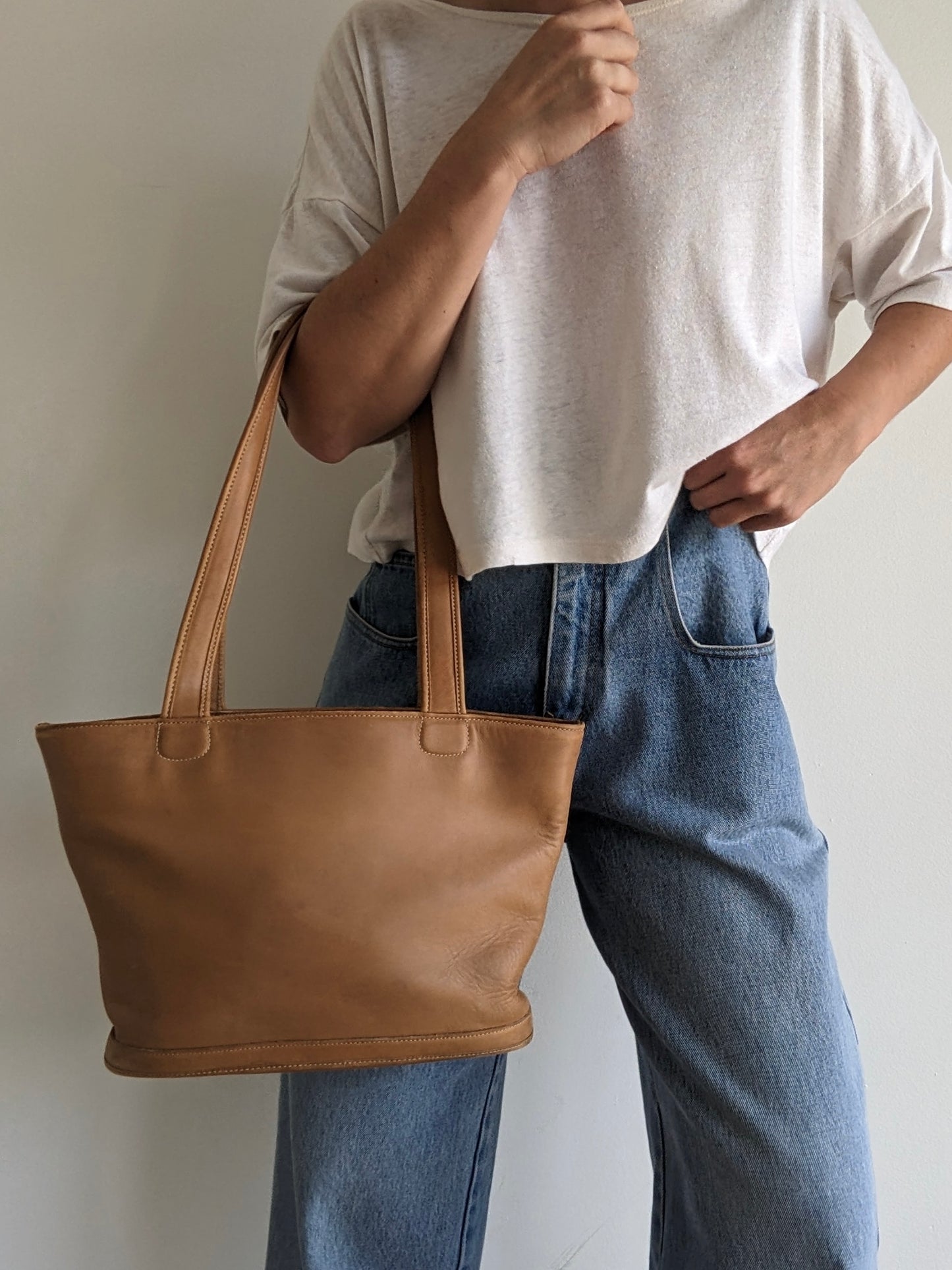 Vintage Coach British Tan Leather Tote