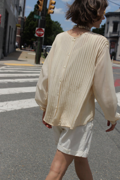 Favorite Vintage Sheer Pleated Silk Blouse