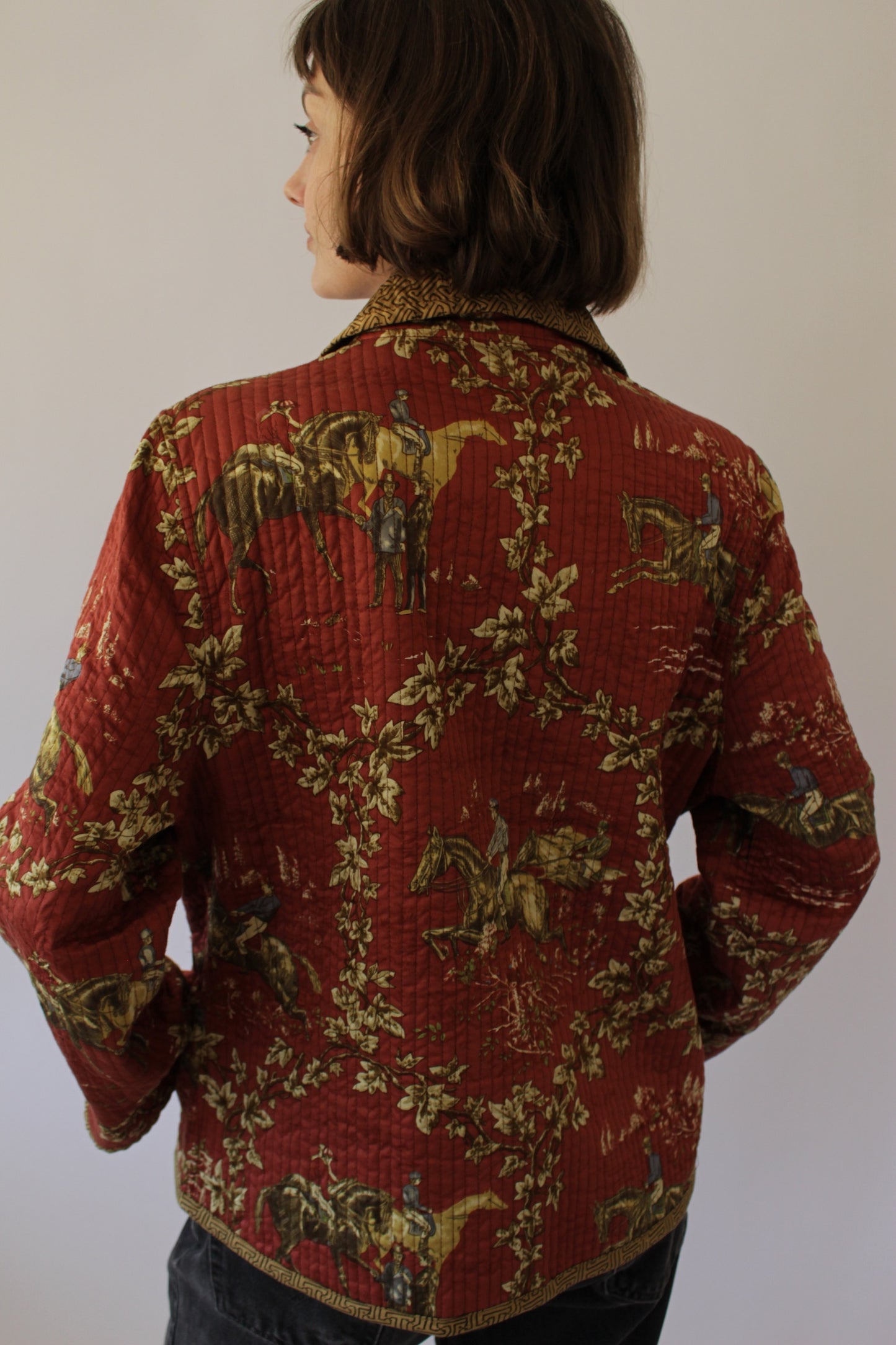 Vintage Reversible Equestrian Quilted Jacket
