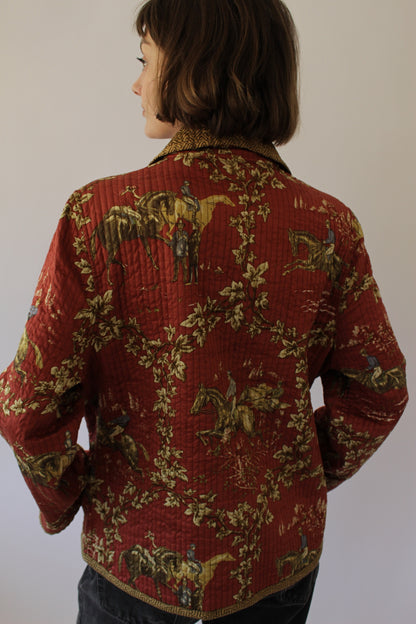 Vintage Reversible Equestrian Quilted Jacket