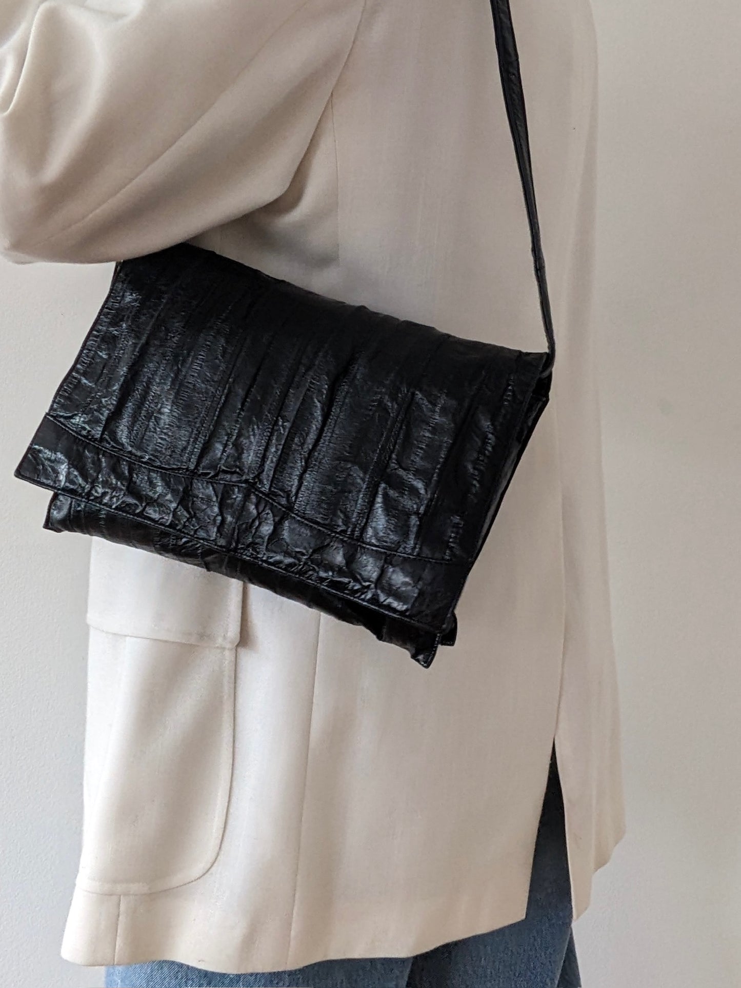 Vintage Ink Eelskin Leather Bag