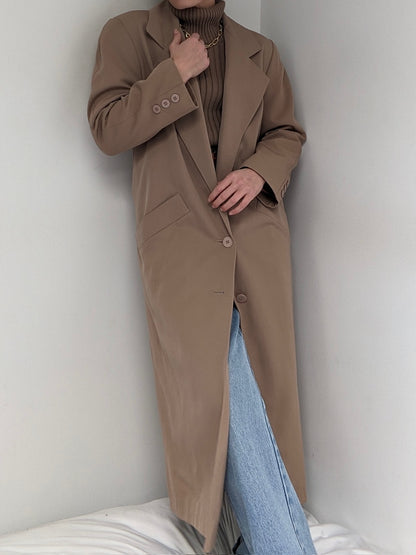 Amazing Vintage Almond Twilled Wool Coat