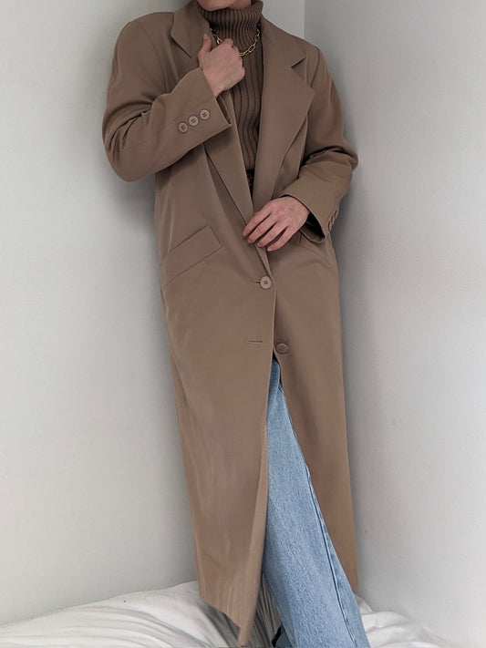 Amazing Vintage Almond Twilled Wool Coat