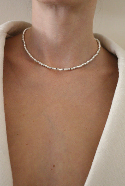 Lottie Sterling Silver Beaded Necklace