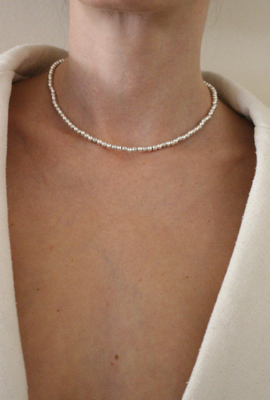 Lottie Sterling Silver Beaded Necklace
