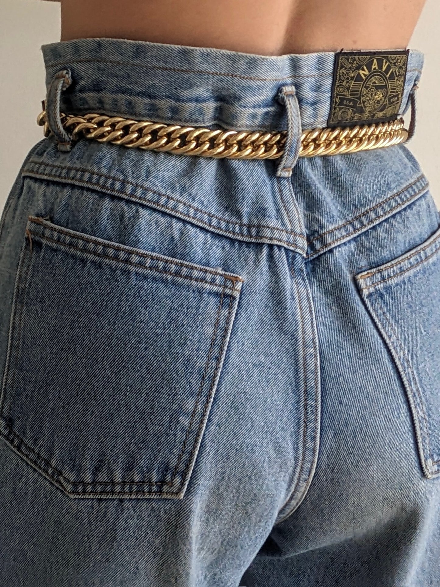 Favorite Vintage Gold Chain & Embossed Leather Belt
