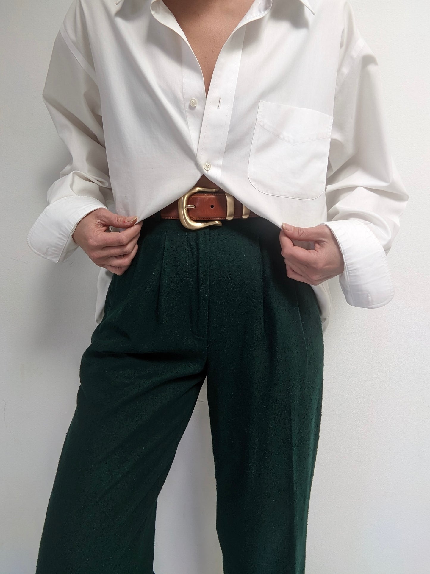 Stunning Vintage Evergreen Raw Silk Trousers