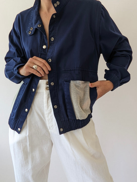Vintage Navy Netted Pocket Jacket