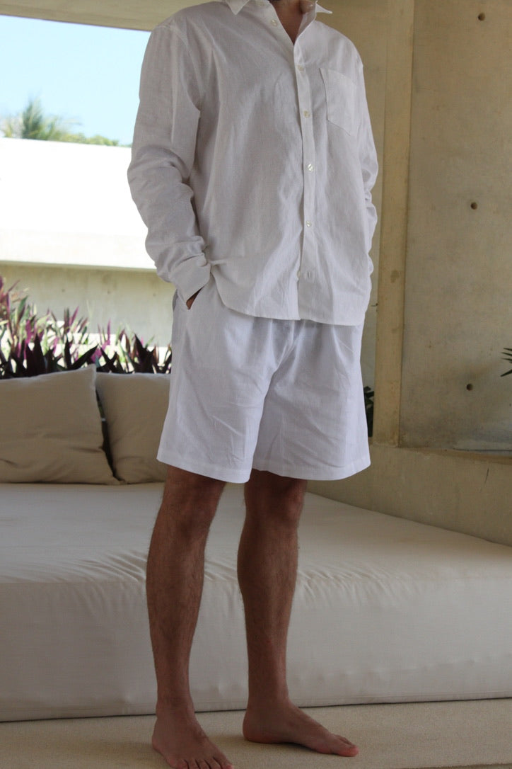 Larry Linen Cotton Short