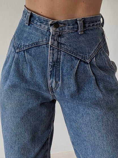 Vintage High-Rise Pleated Denim