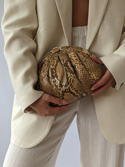 Exquisite Vintage Genuine Snakeskin Purse