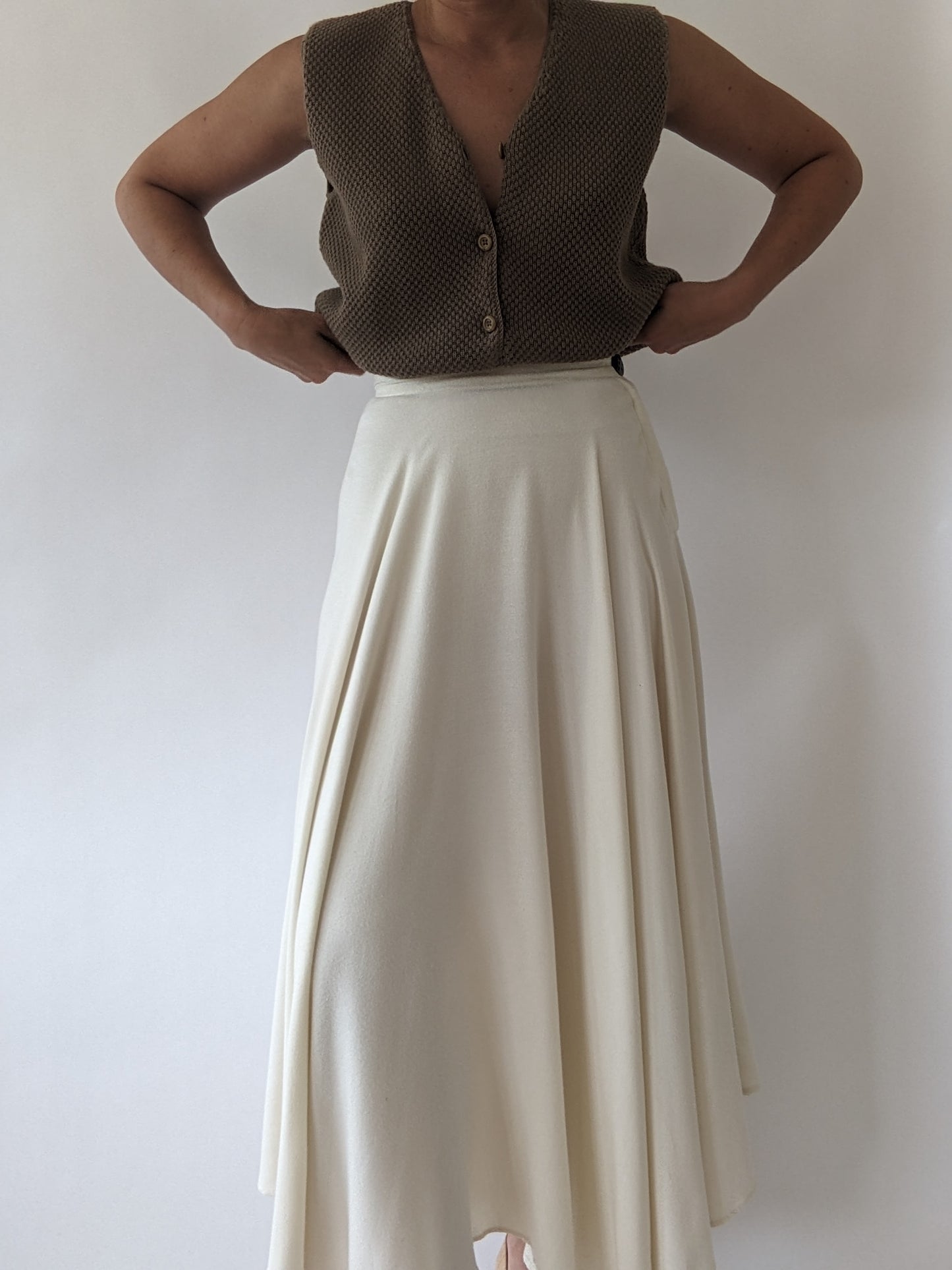 Vintage Cream Maxi Skirt