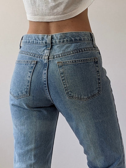 Vintage Bleached Low-Rise Denim