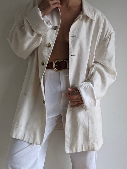 Vintage Vanilla Linen Jacket