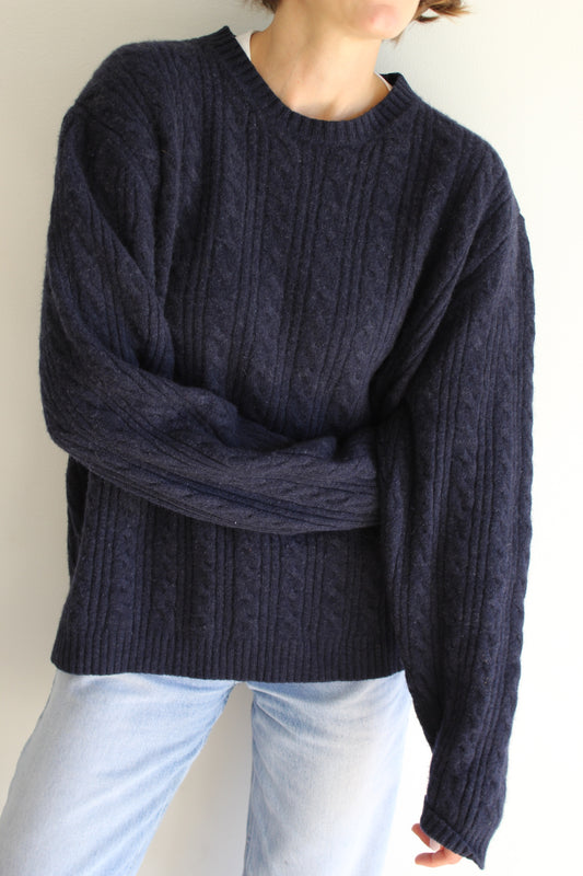 Vintage Wool & Cashmere Cable Knit Sweater