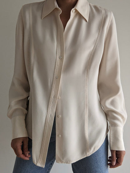 Vintage Cream Silk Blouse