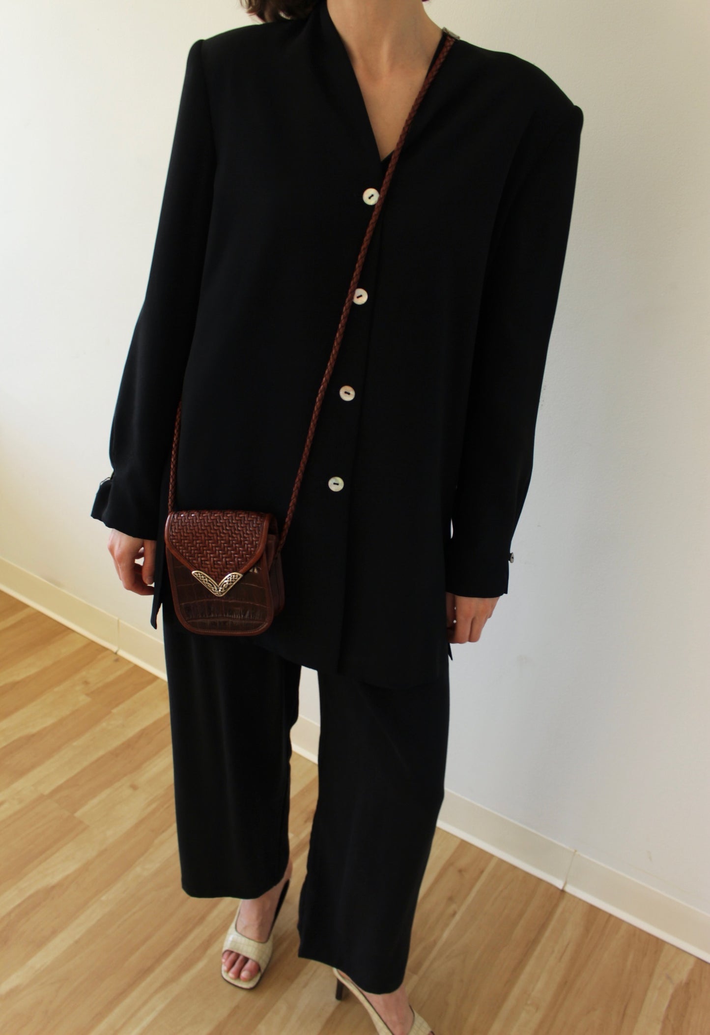 Sweetest Vintage Embossed Leather Crossbody Bag