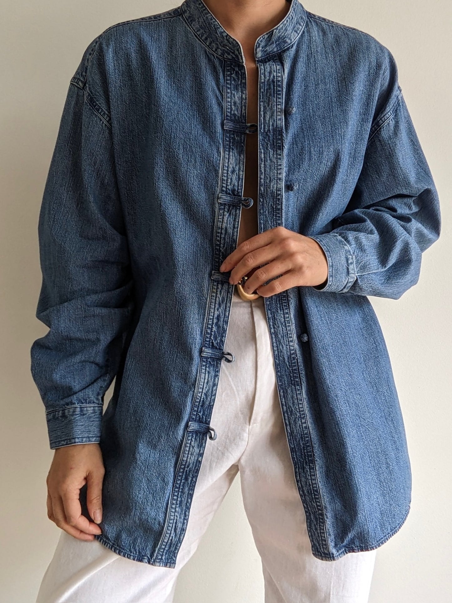 Favorite Vintage Denim Knot Closure Button Down