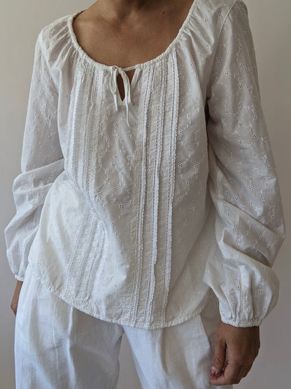 Vintage Ivory Eyelet Blouse