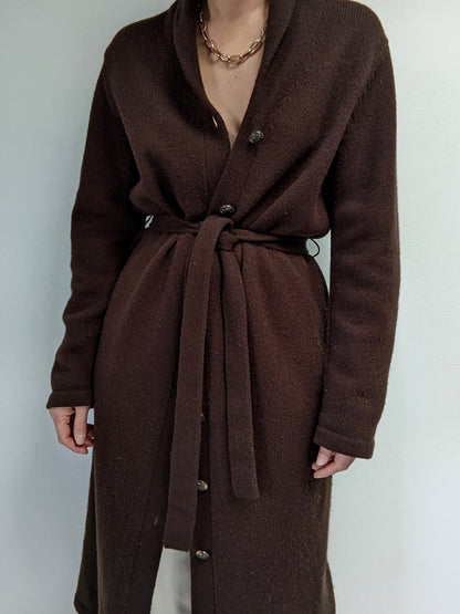 Vintage Belted Ralph Lauren Lambswool Knit Coat