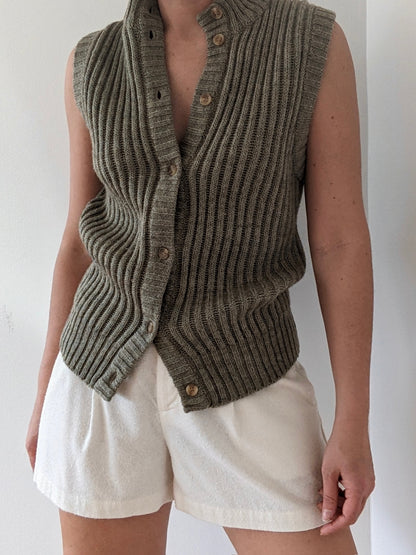 Vintage Sage Ribbed Sleeveless Knit