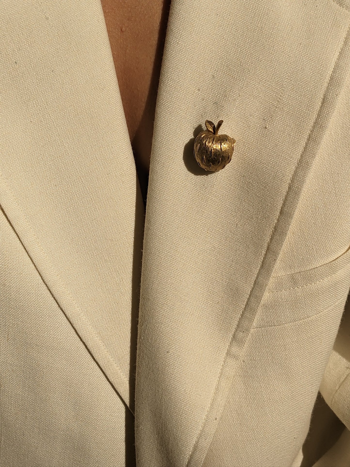 Vintage Gold Apple Brooch