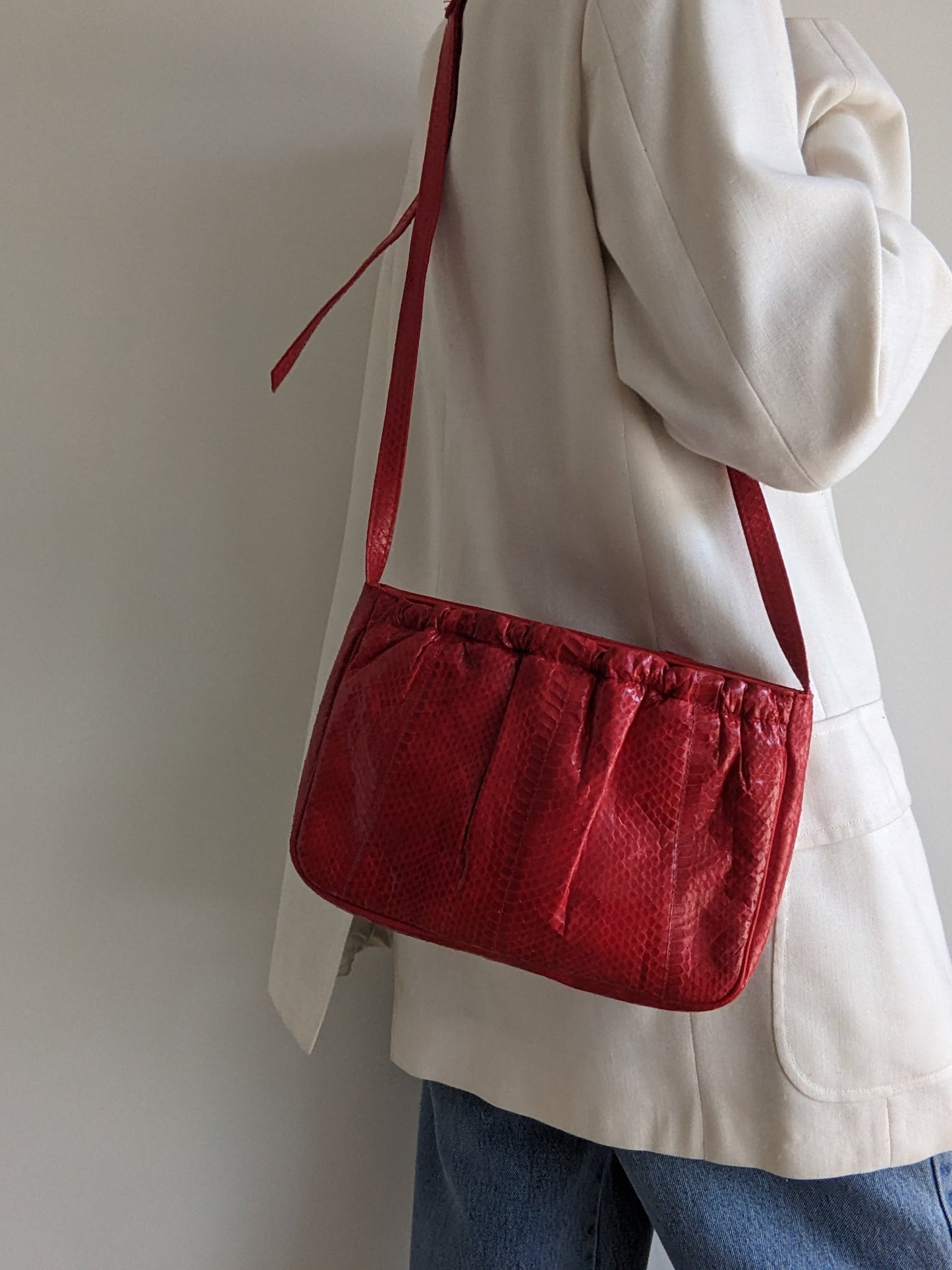 Vintage Tart Red Genuine Snakeskin Purse