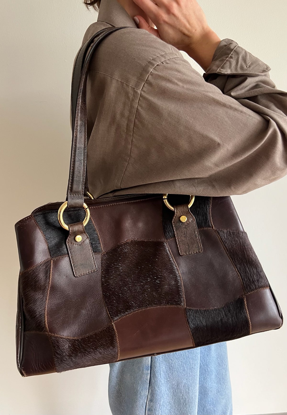 Favorite Vintage Italian Patchwork Calf Hair Bag