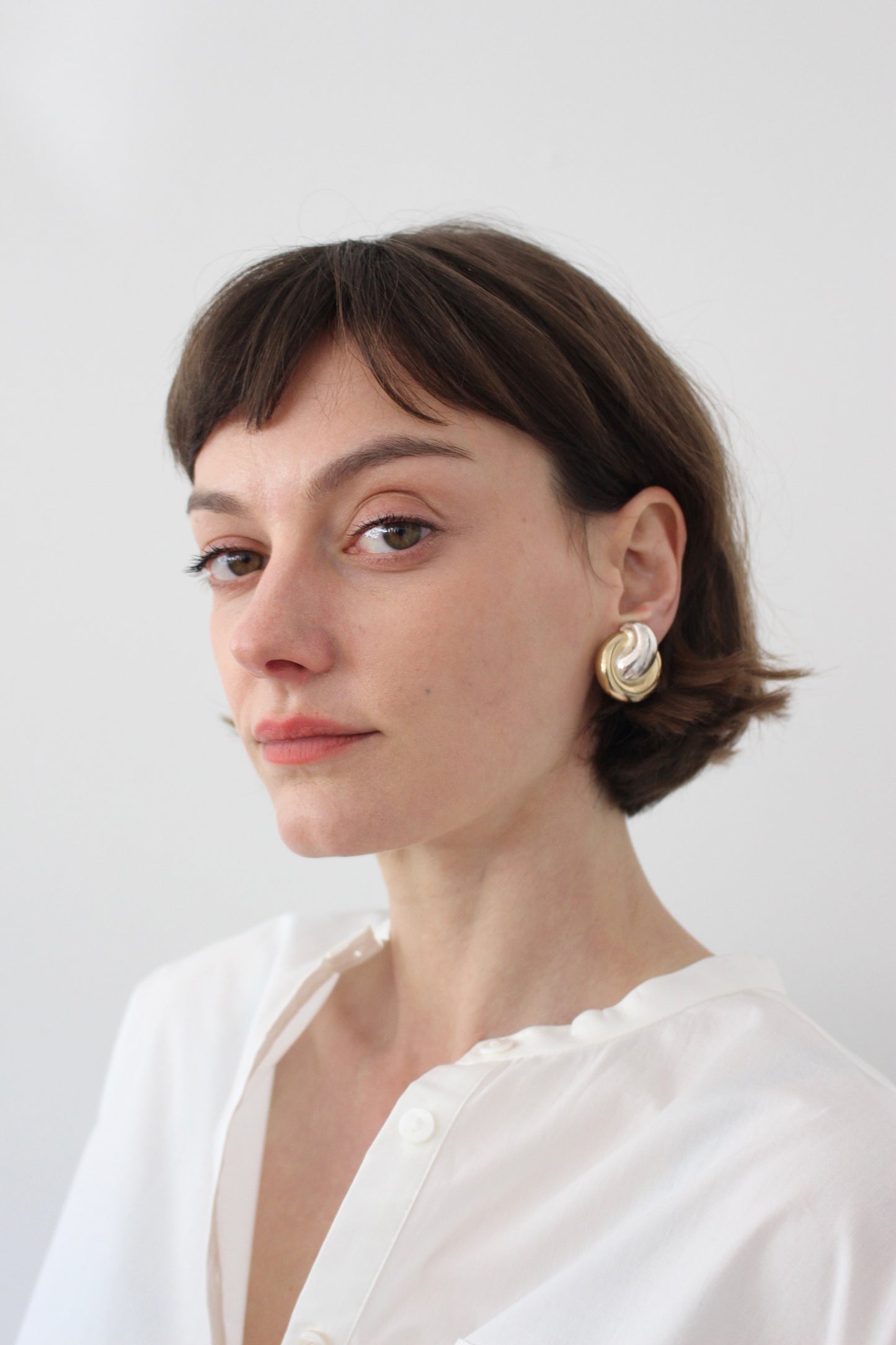 Vintage Two-Toned Link Earrings