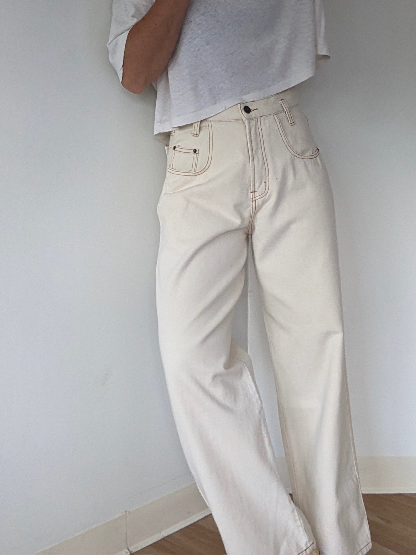 Rare Vintage Natural Wide-Leg Denim