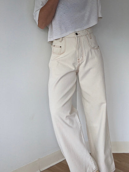 Rare Vintage Natural Wide-Leg Denim