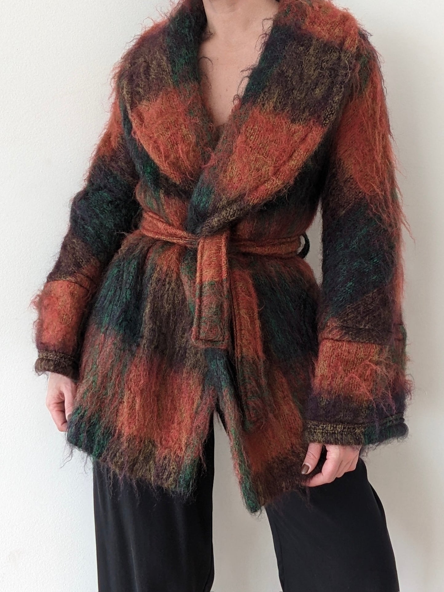 Amazing Vintage Belted Mohair Robe Coat