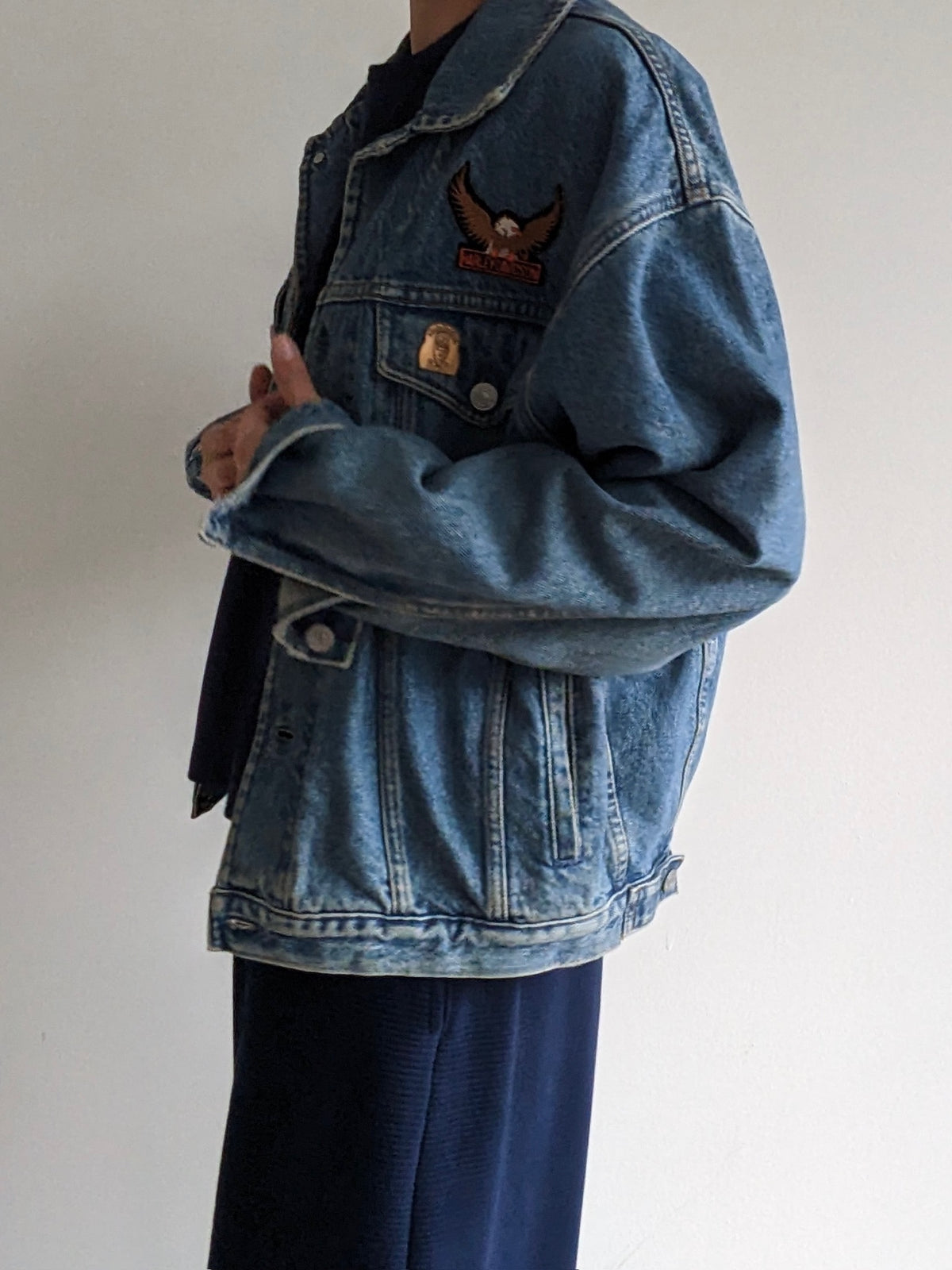 Vintage Harley Davidson Patched Denim Jacket