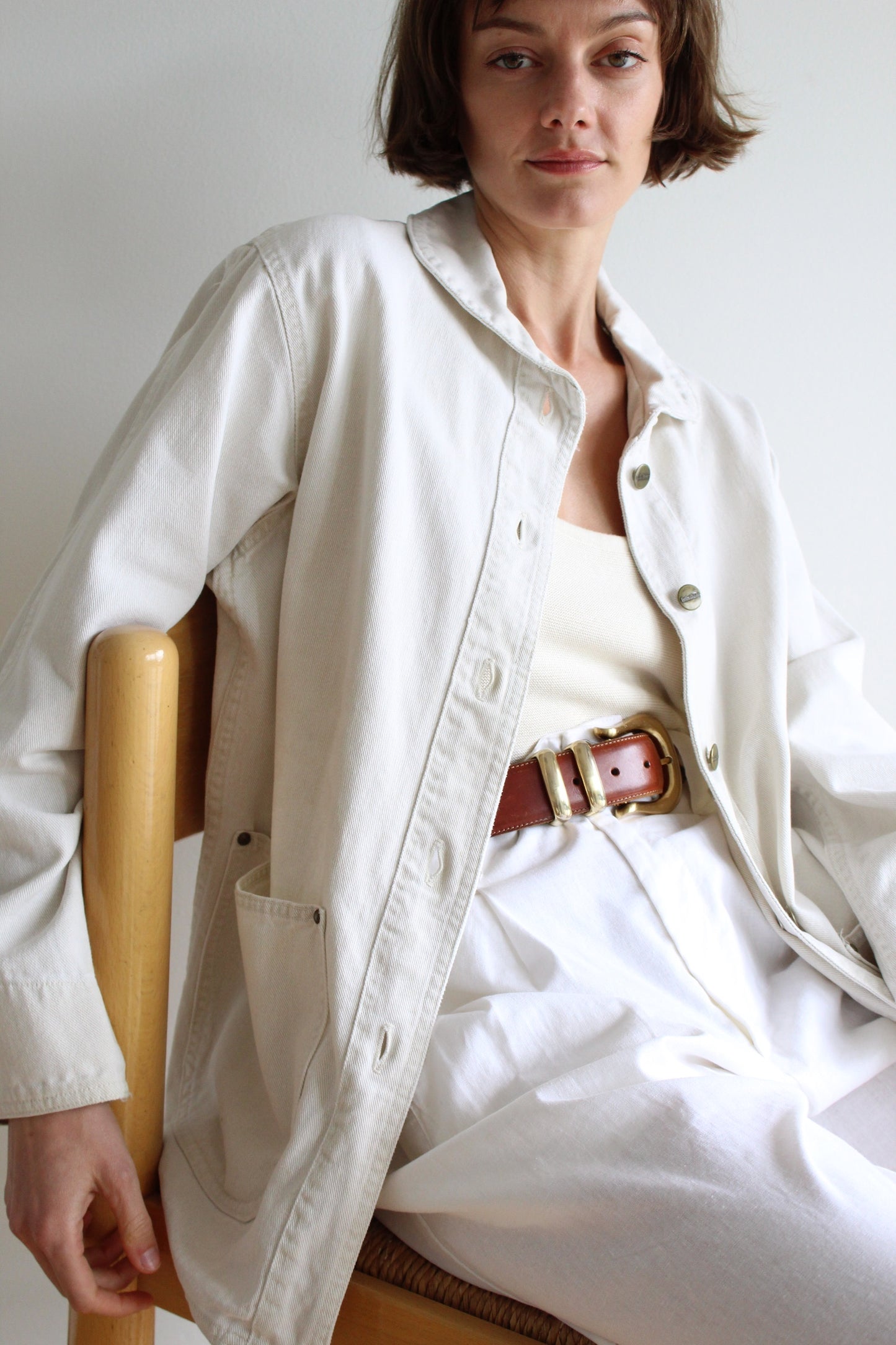 Vintage Bone Cotton Chore Coat