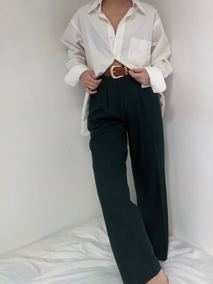 Stunning Vintage Evergreen Raw Silk Trousers