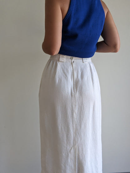 Vintage Ivory Linen Skirt