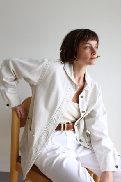 Vintage Bone Cotton Chore Coat