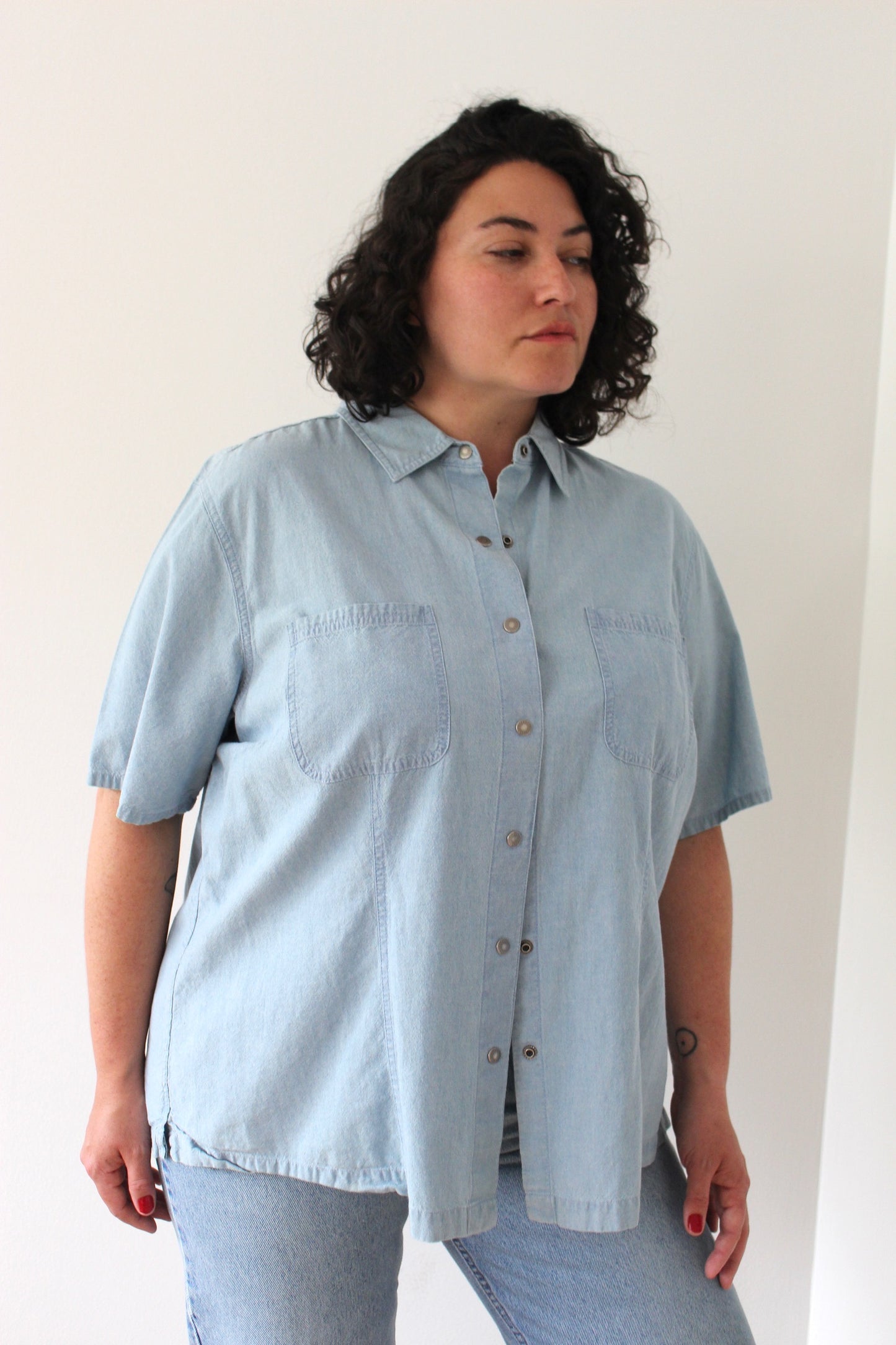 Vintage Chambray Snap Button Shirt