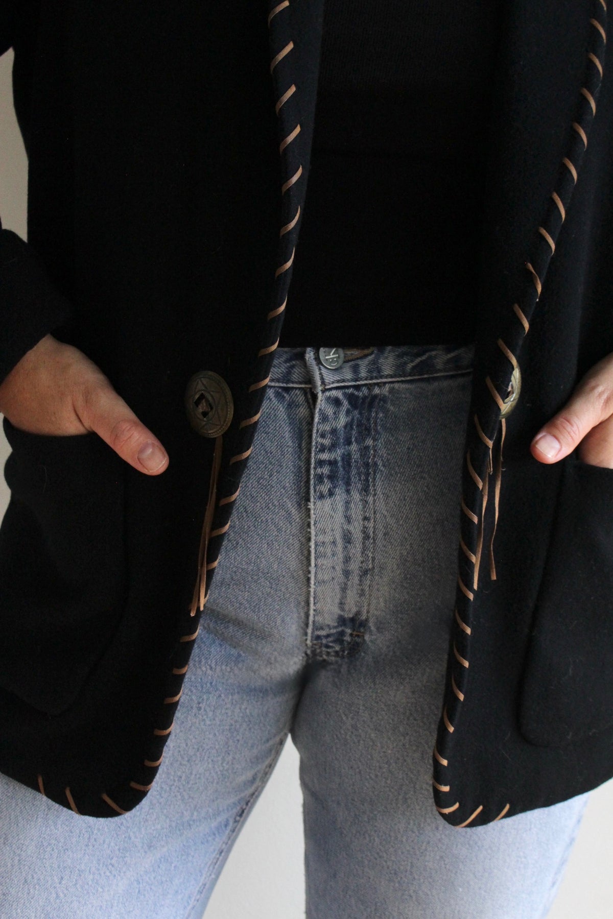Vintage Western Stitched Wool Blazer