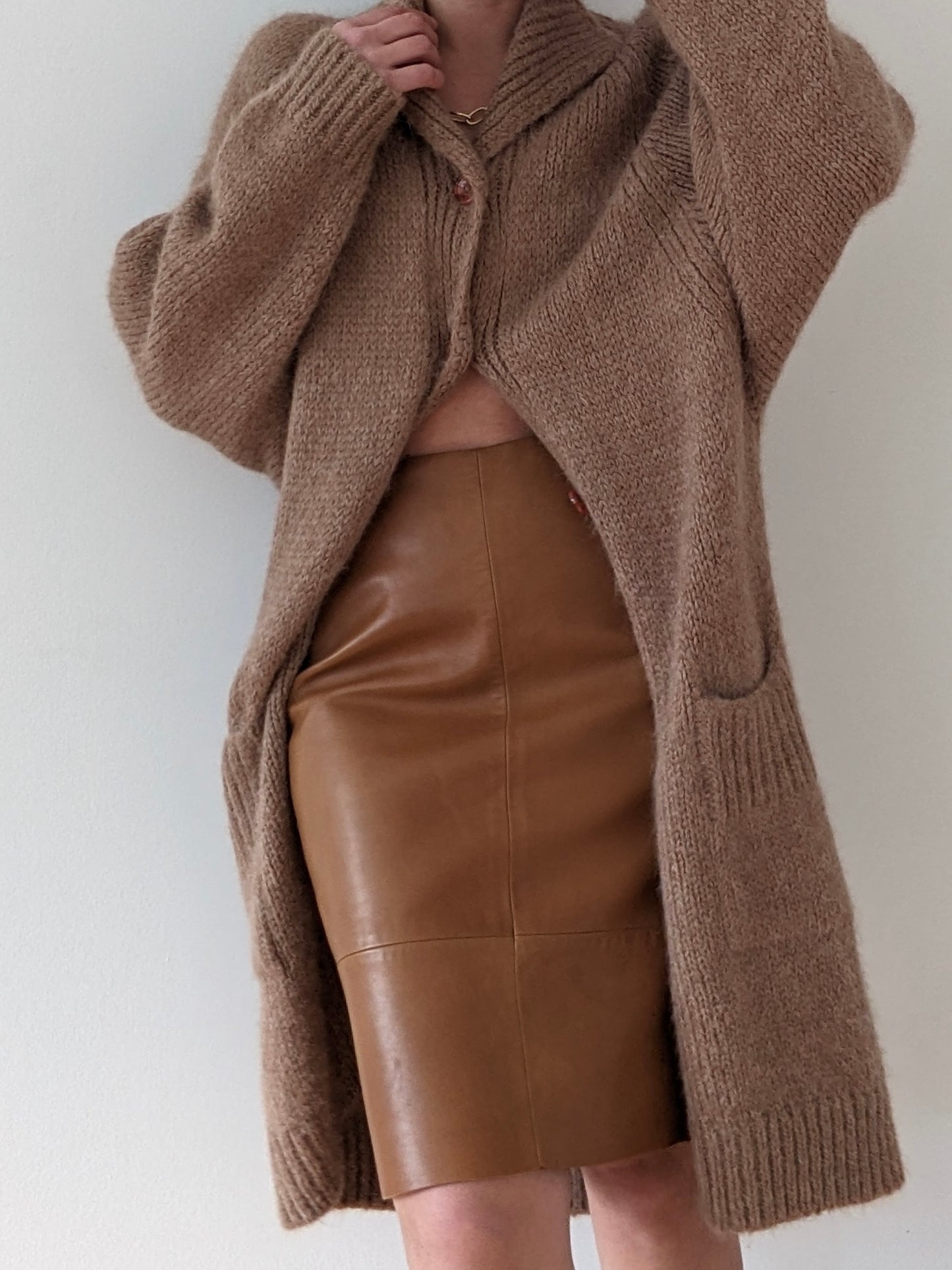 Beautiful Vintage Butterscotch Leather Skirt