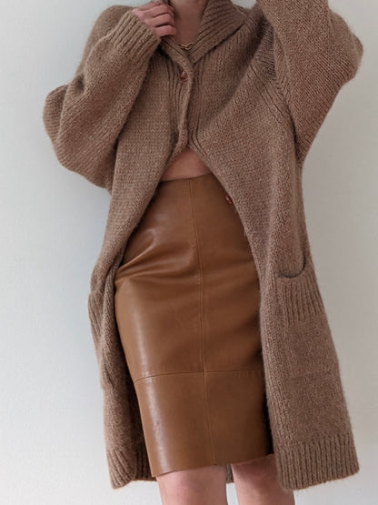 Beautiful Vintage Butterscotch Leather Skirt