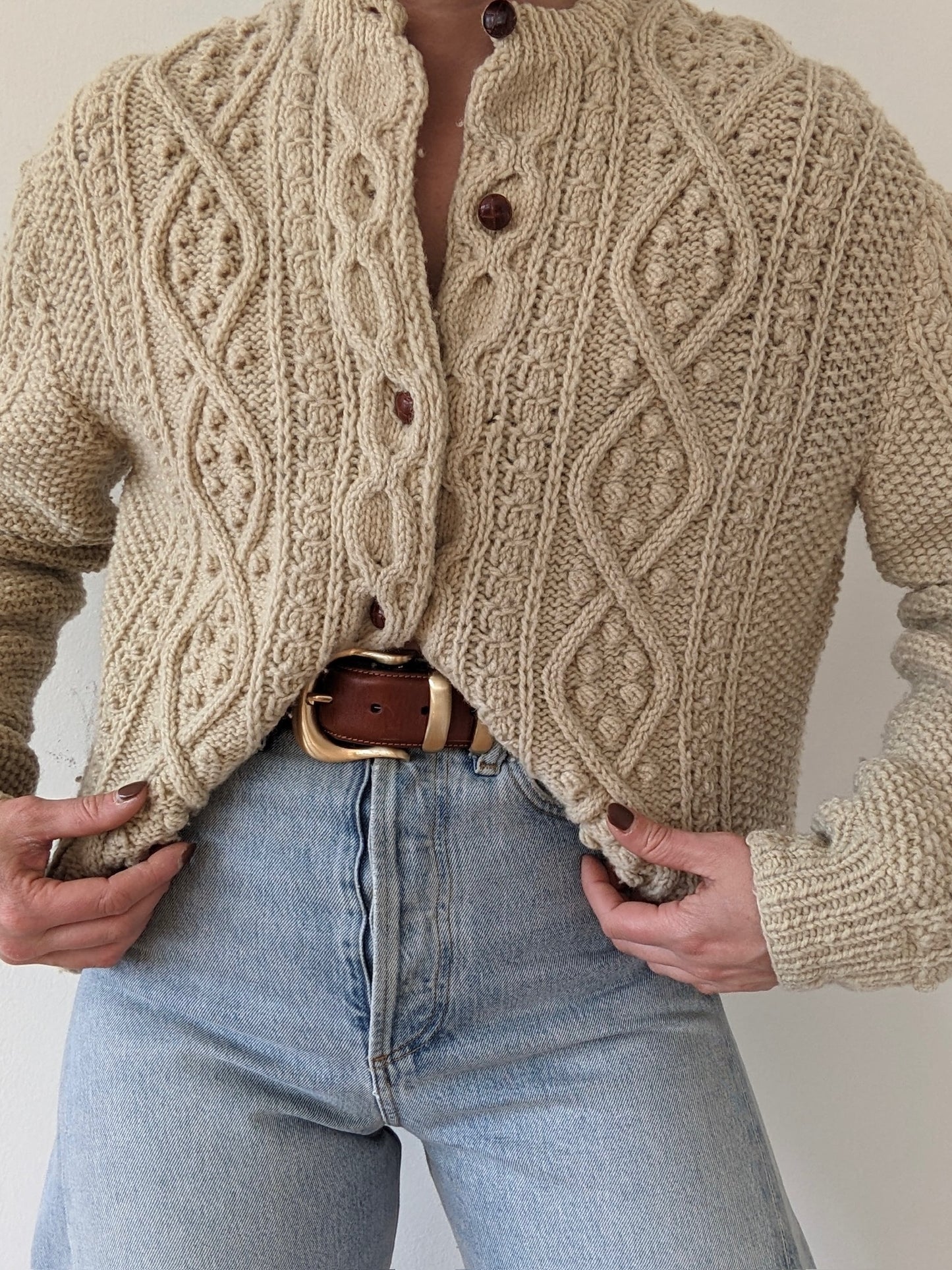 Beautiful Vintage Oat Wool Cardigan