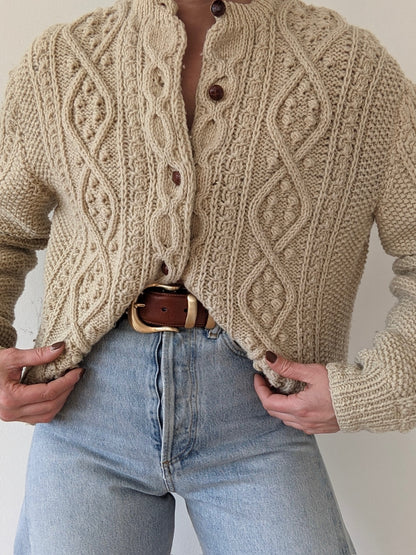 Beautiful Vintage Oat Wool Cardigan