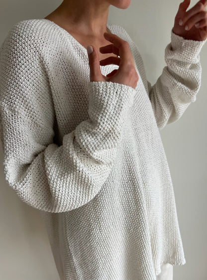 Vintage Ivory Seed Stitch Sweater