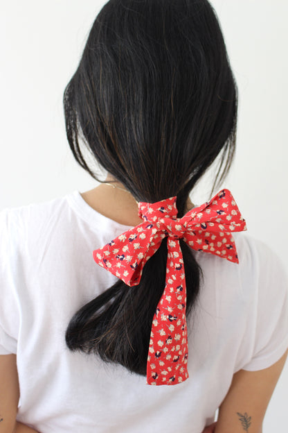 Lovely Vintage Floral Silk Hair Scarf
