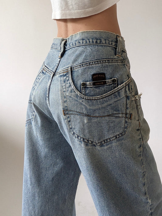 Favorite Vintage Distressed Wide-Leg Denim