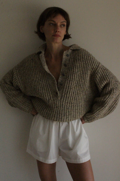 Favorite Vintage Speckled Wool Henley