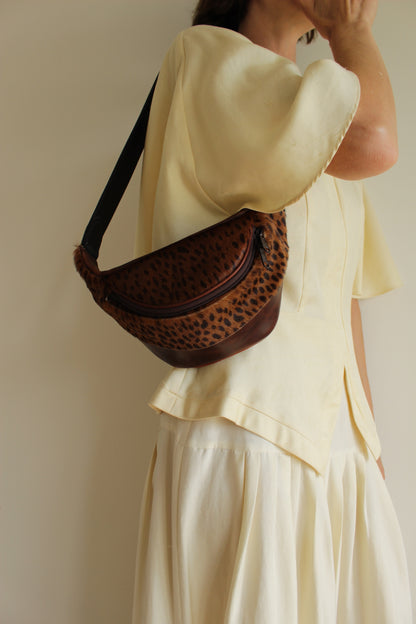 Incredible Vintage Printed Calf Hair Fanny Pack