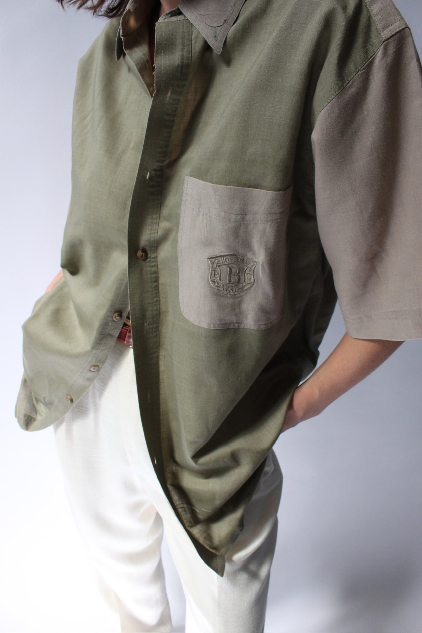 90s Olive Bugle Boy Button Up