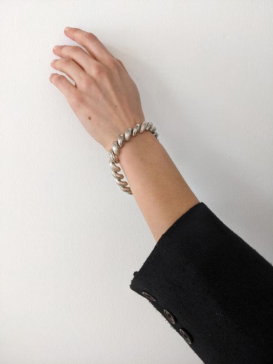 Vintage Italian Sterling Silver San Marco Link Bracelet